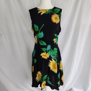 Black sunflower dress